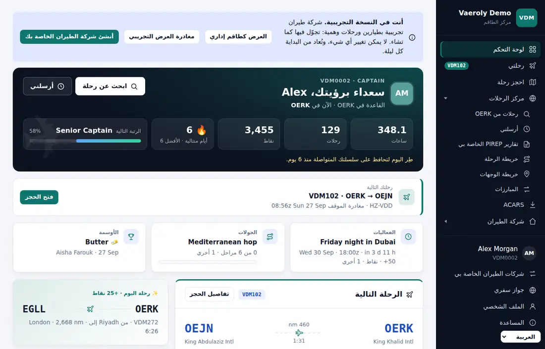 لوحة تحكم طيار في شركة الطيران التجريبية